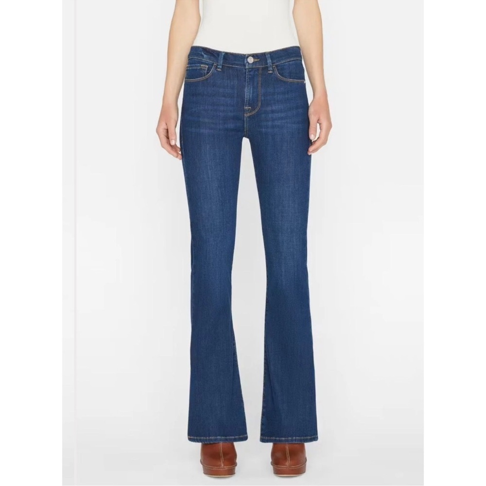 NWT FRAME Le Mini Boot Flare Jeans Majesty Dark Wash Denim Blue 24